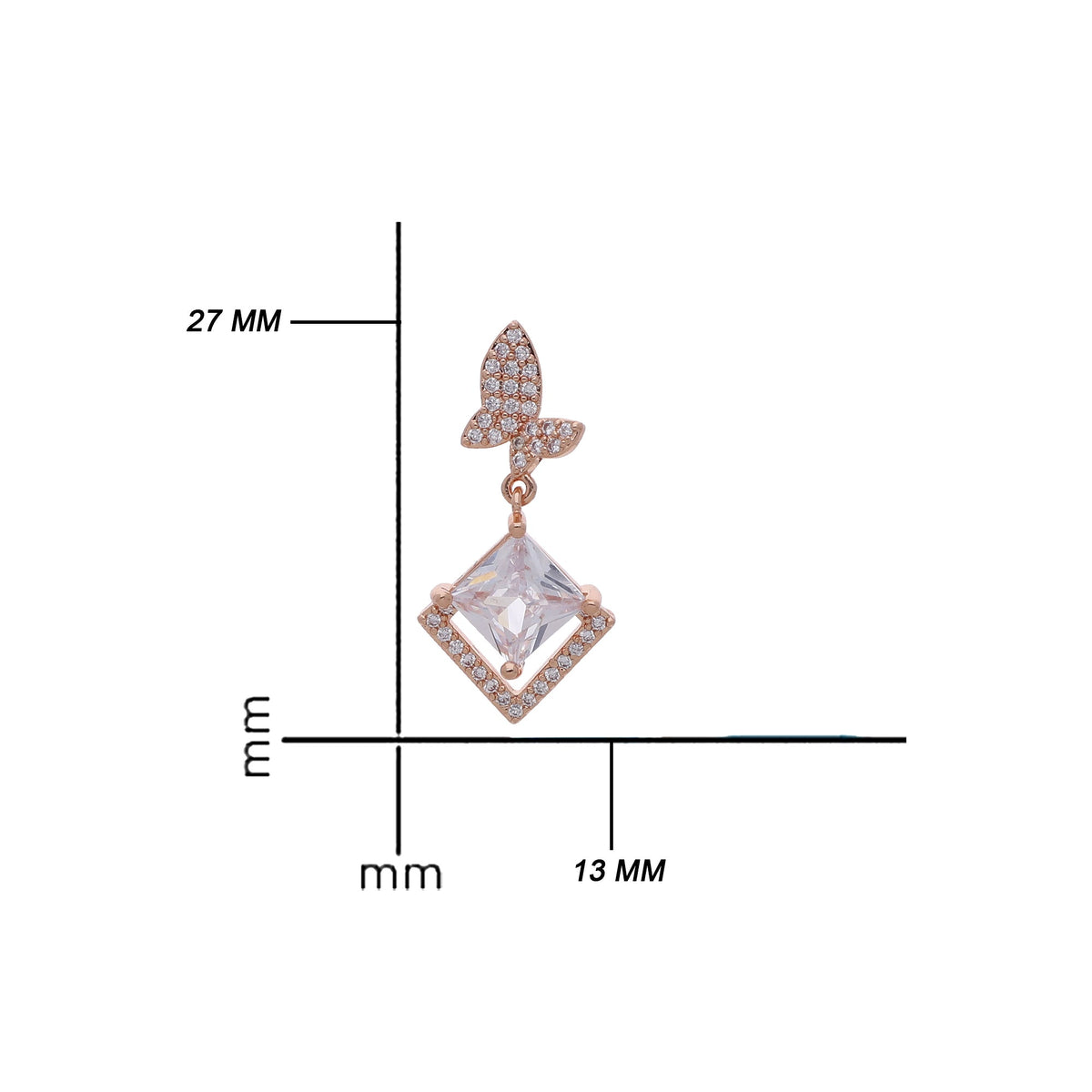 Rose Gold Plated Delicate Drop Earrings