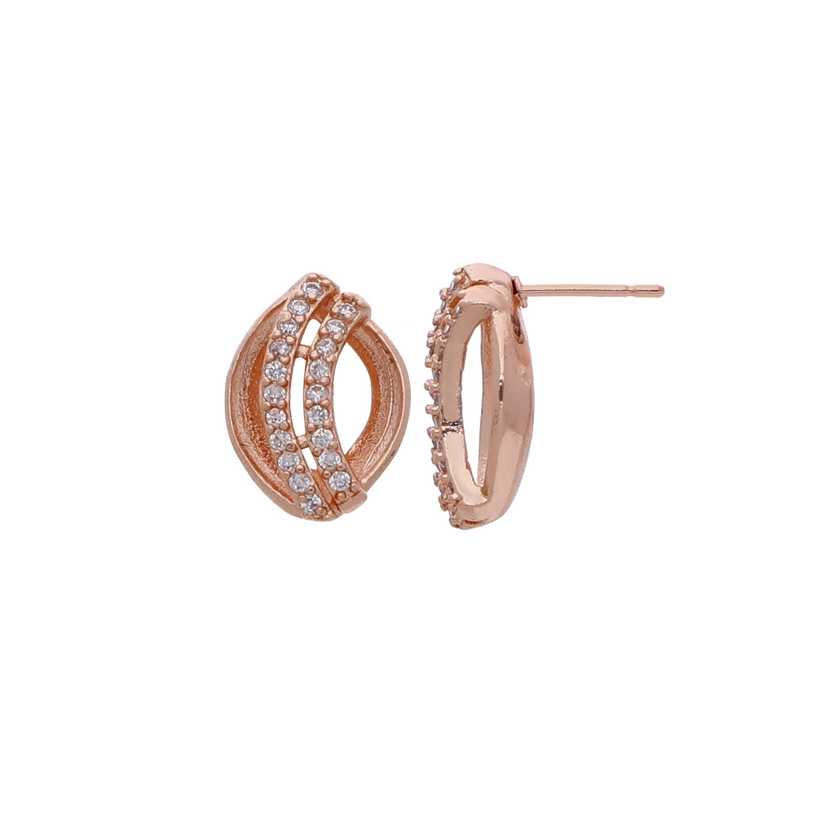 Rose Gold Plated Statement Drop Earrings
