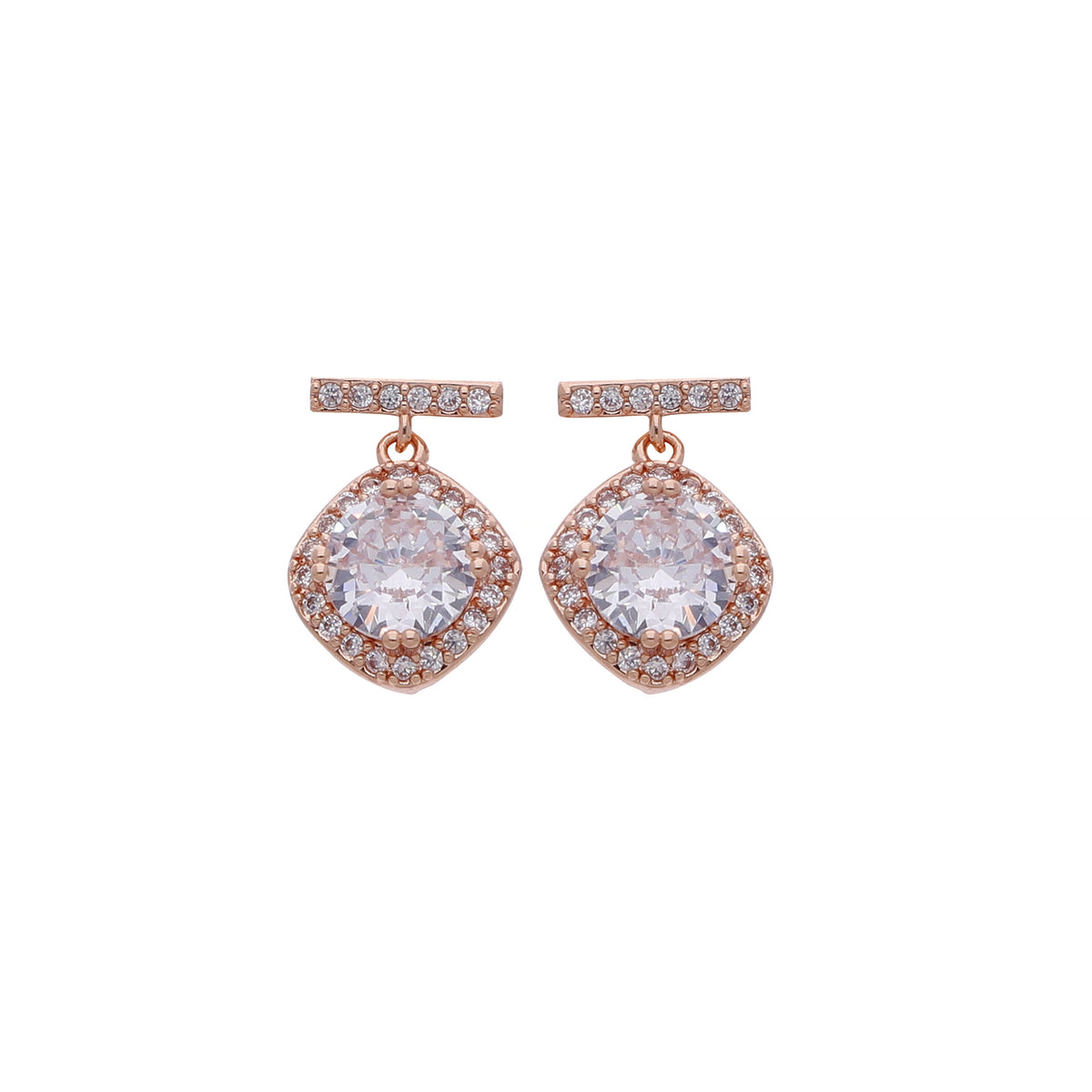 Rose Gold Plated Pretty Designer Drop Earrings