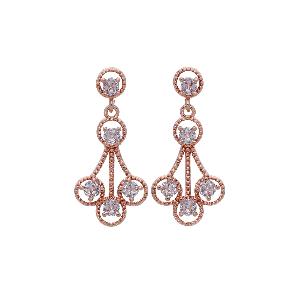 Rose Gold Plated Modern Drop Earrings