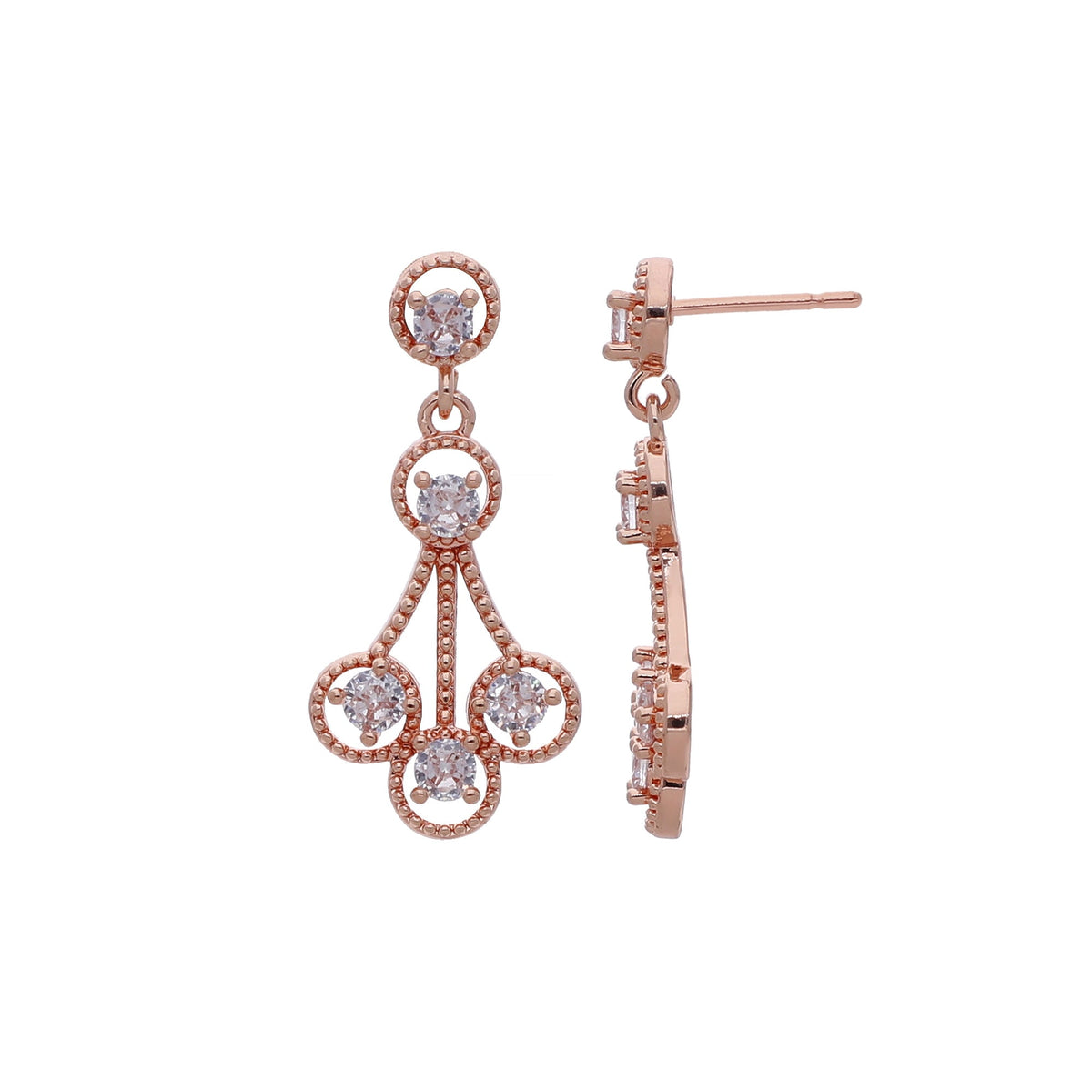 Rose Gold Plated Modern Drop Earrings
