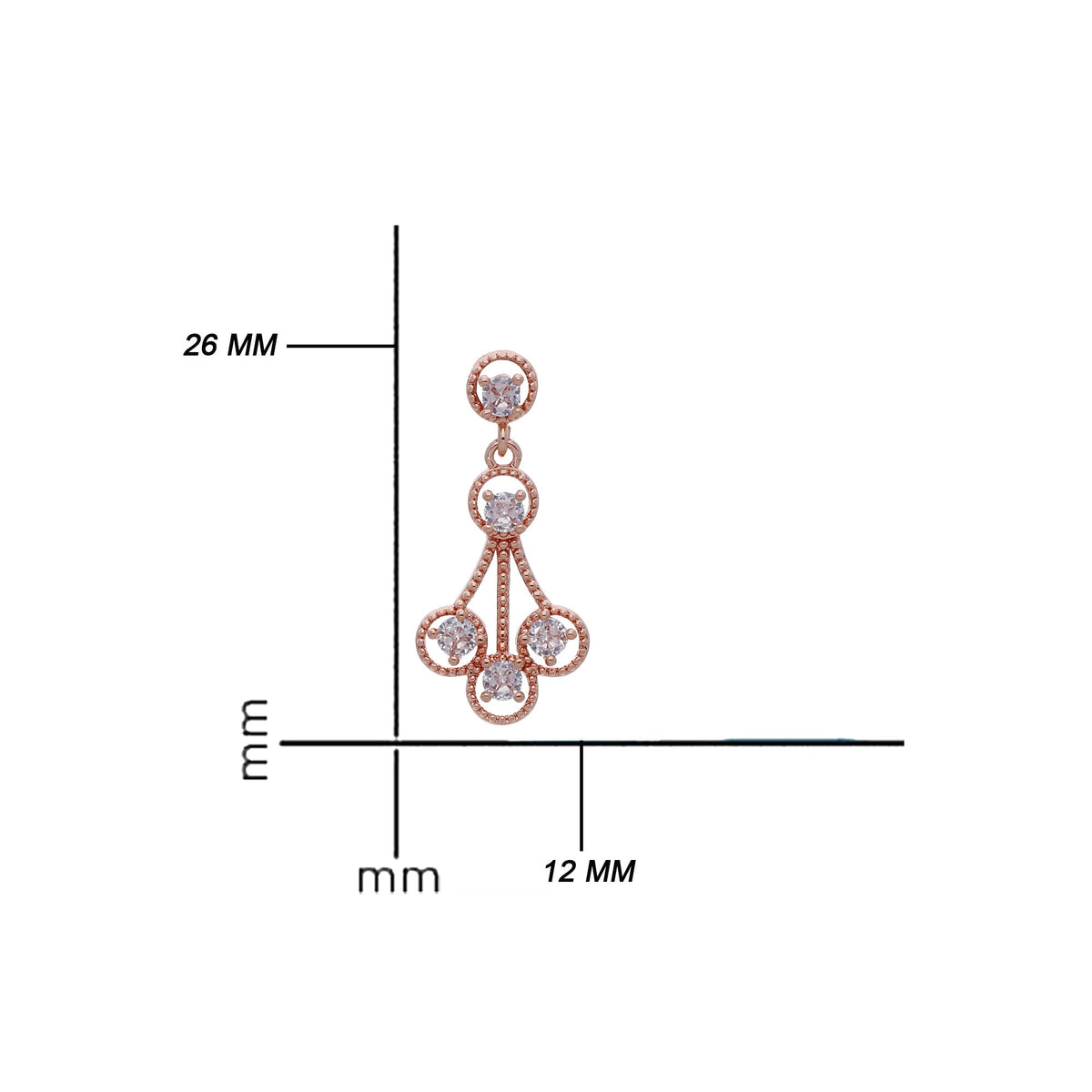 Rose Gold Plated Modern Drop Earrings