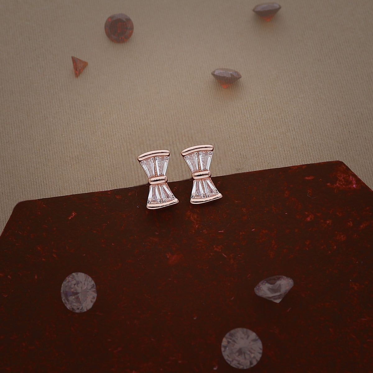 Bow Crystal Stud Earring