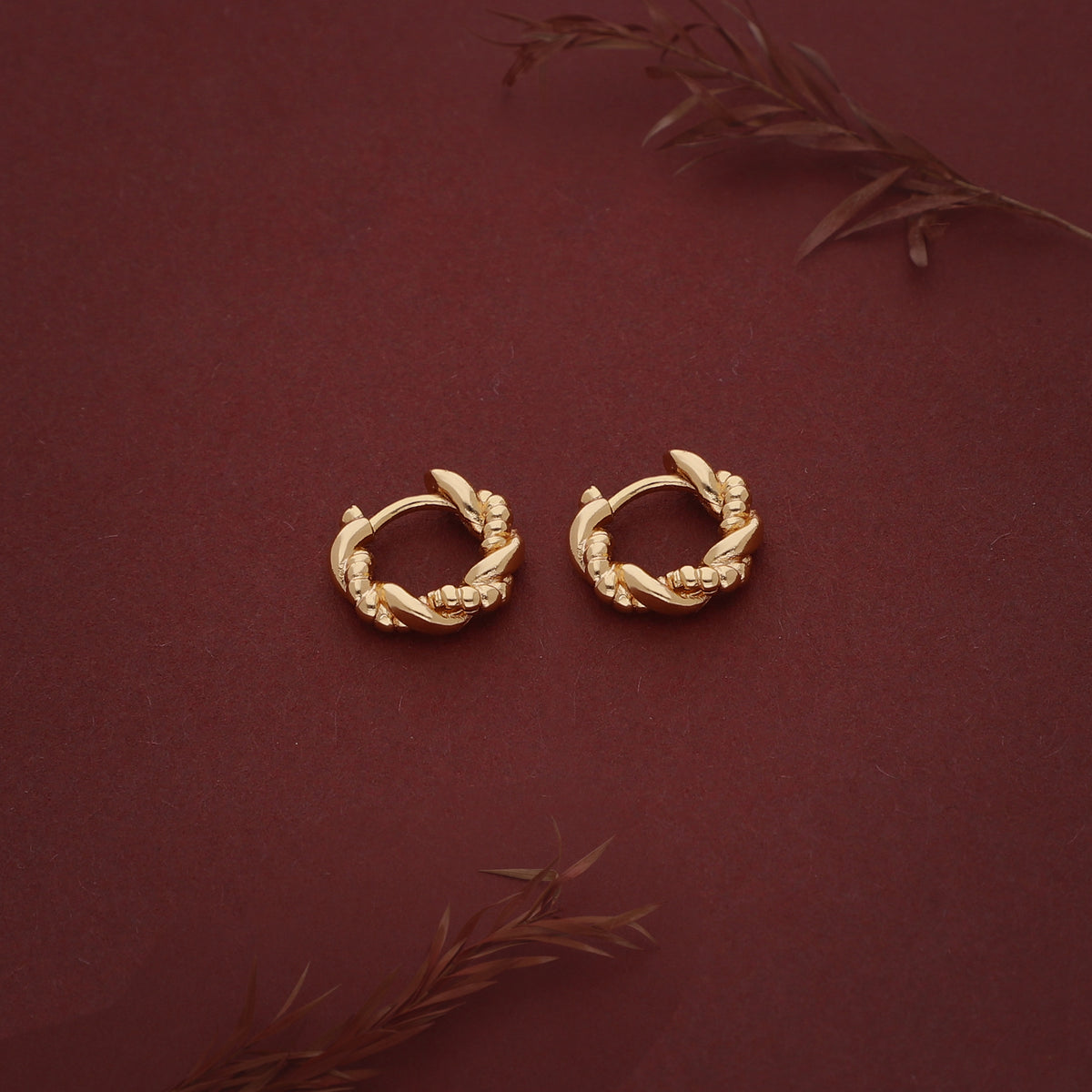 Twisted Crystal Hoop Earring