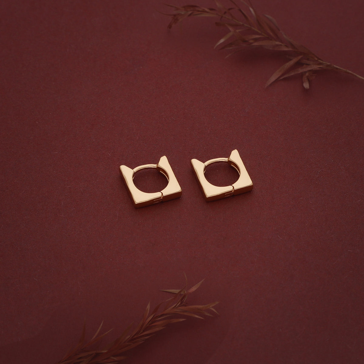 Square Crystal Hoop Earring