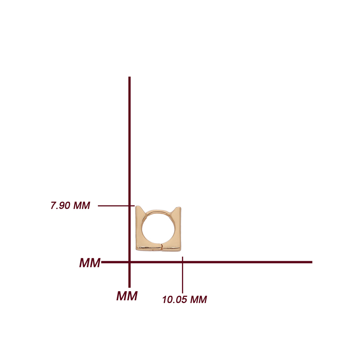 Square Crystal Hoop Earring