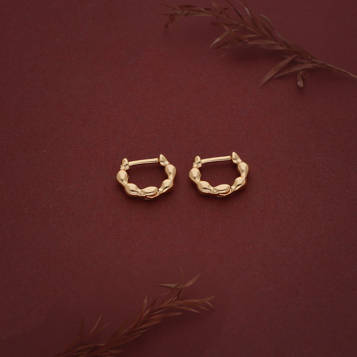 Textured Crystal Hoop Earring