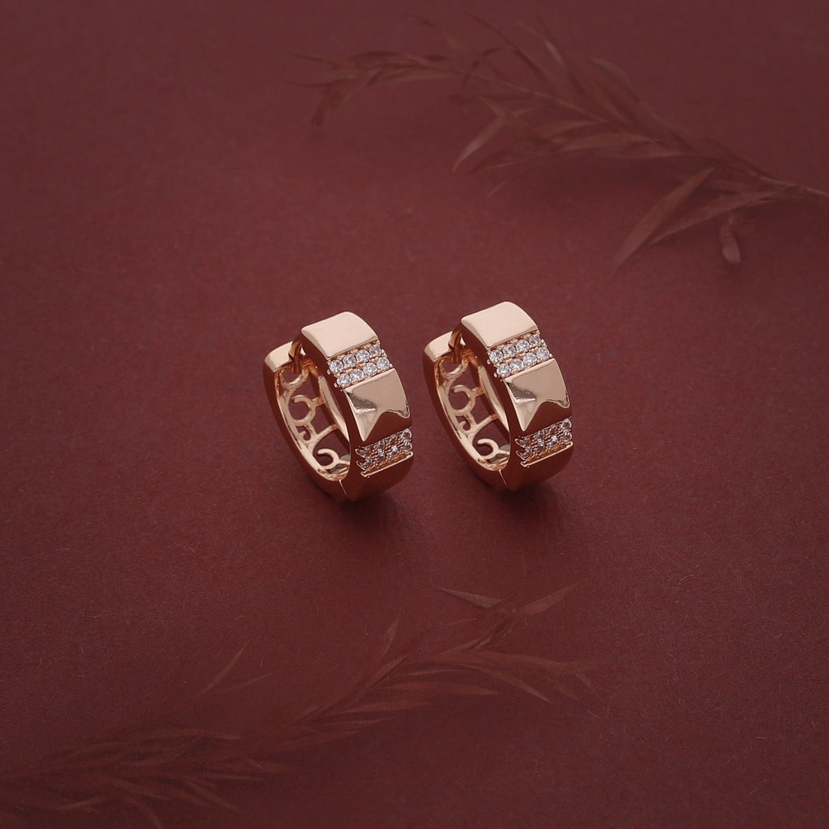 Crystal Square Hoop Earring