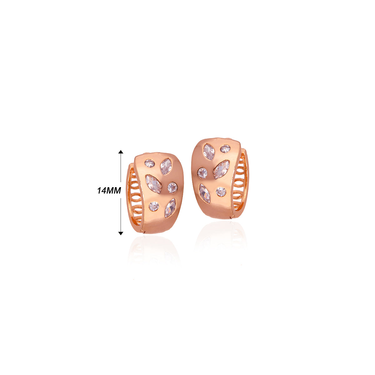 Rose Gold Plated Pearl Detail Hoop Earrings