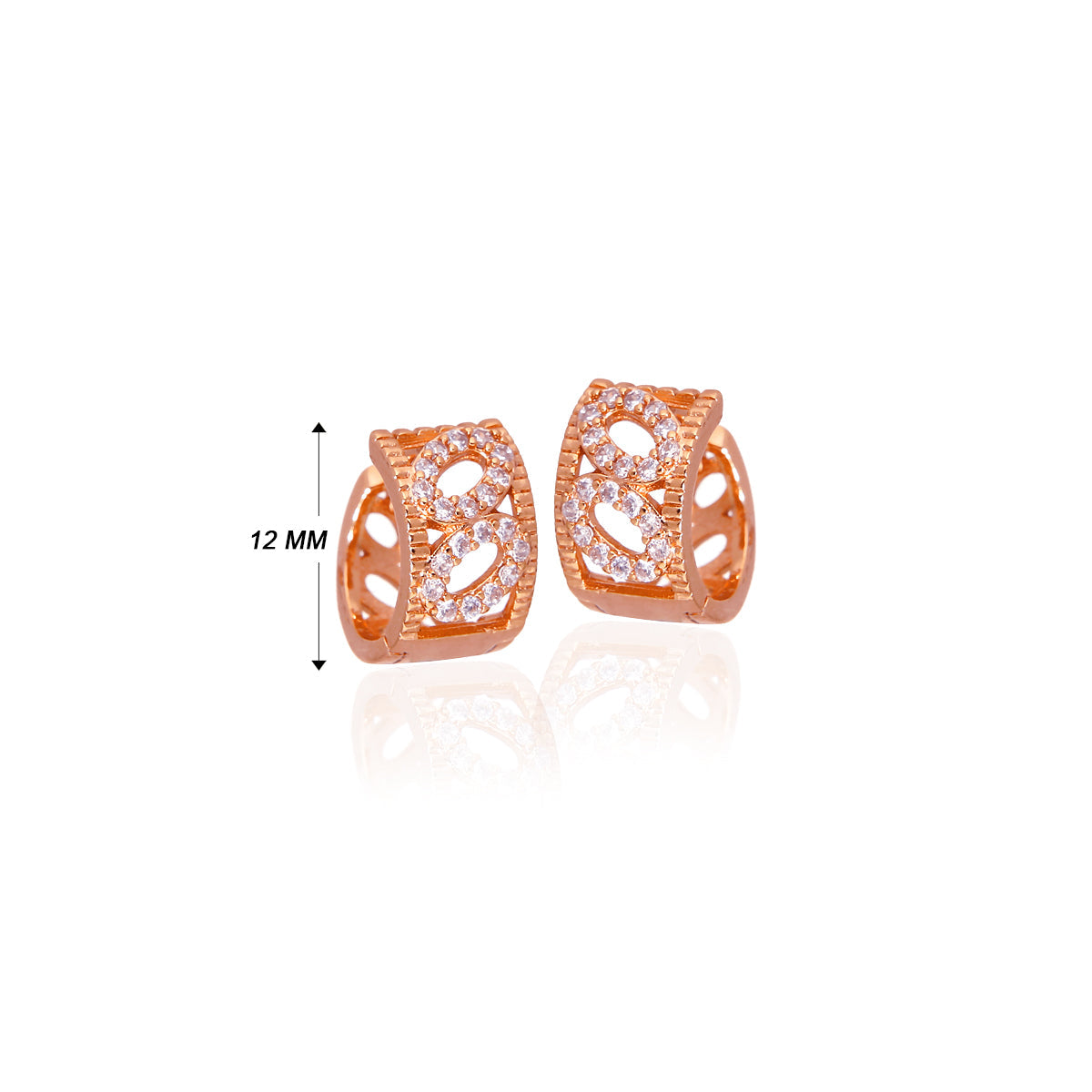 Rose Gold Plated Crystal Lattice Hoop Earrings