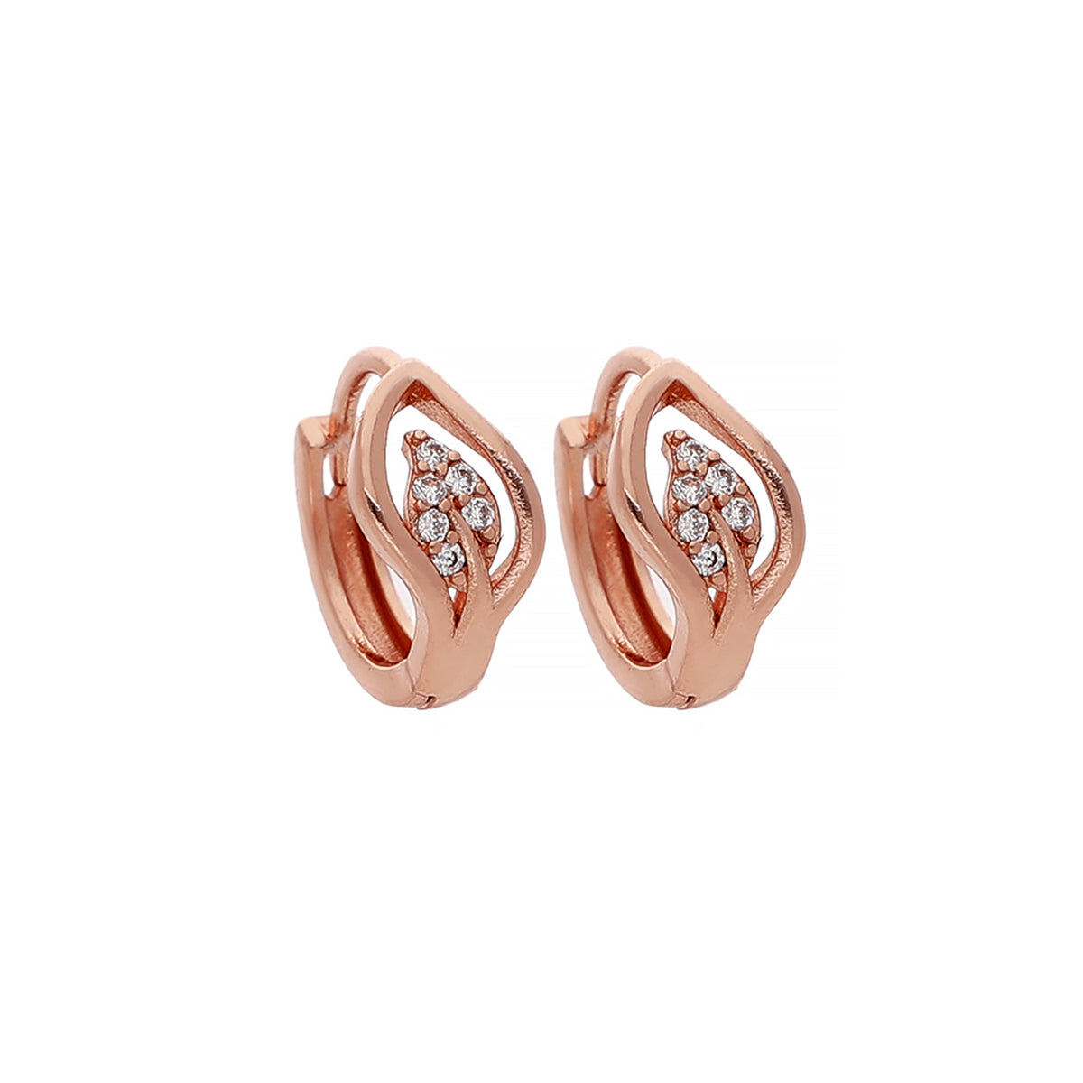 Rose Gold Plated Classic Cubic Zirconia Earrings