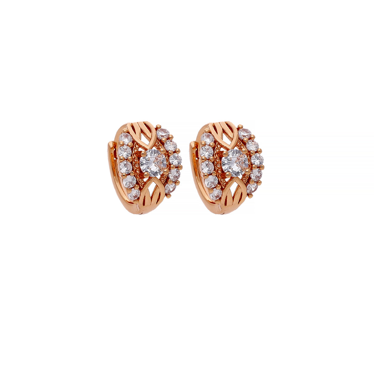 Rose Gold Plated Petite Crystal Hoop Earrings