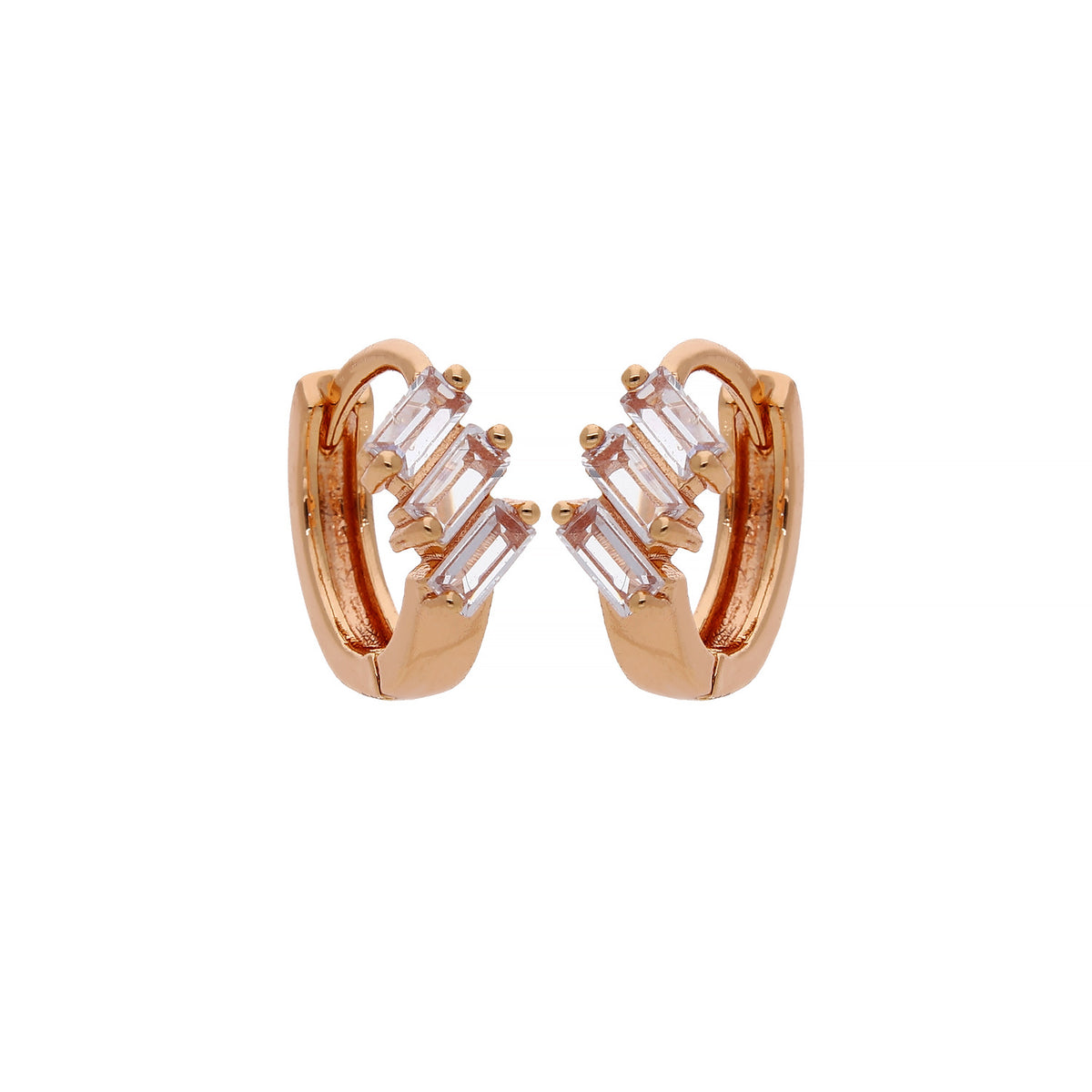 Classic Modern Cubic Zirconia Hoop Earrings
