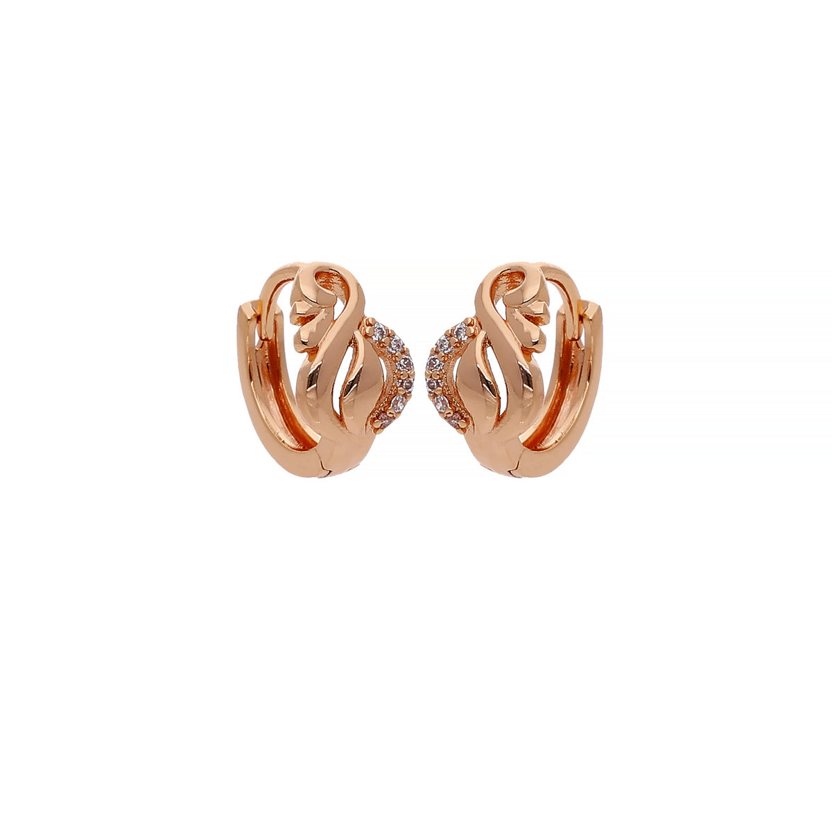 Rose Gold Plated Sparkling Cubic Zirconia Earrings