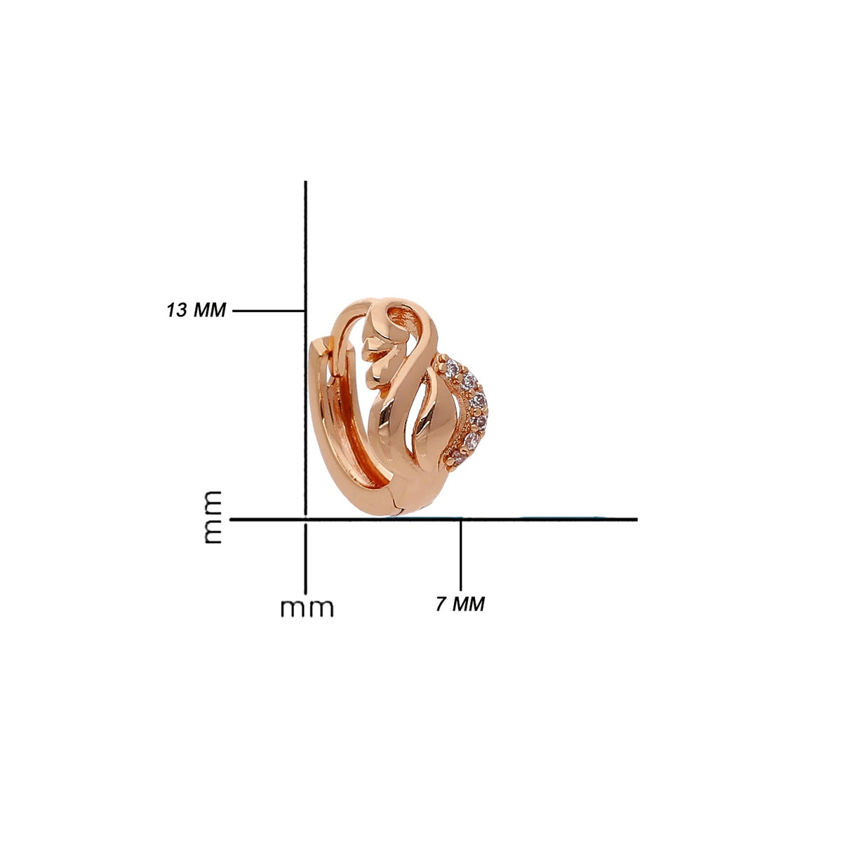 Rose Gold Plated Sparkling Cubic Zirconia Earrings