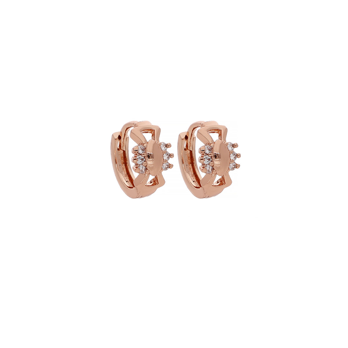 Rose Gold Plated Everyday Cubic Zirconia Earrings