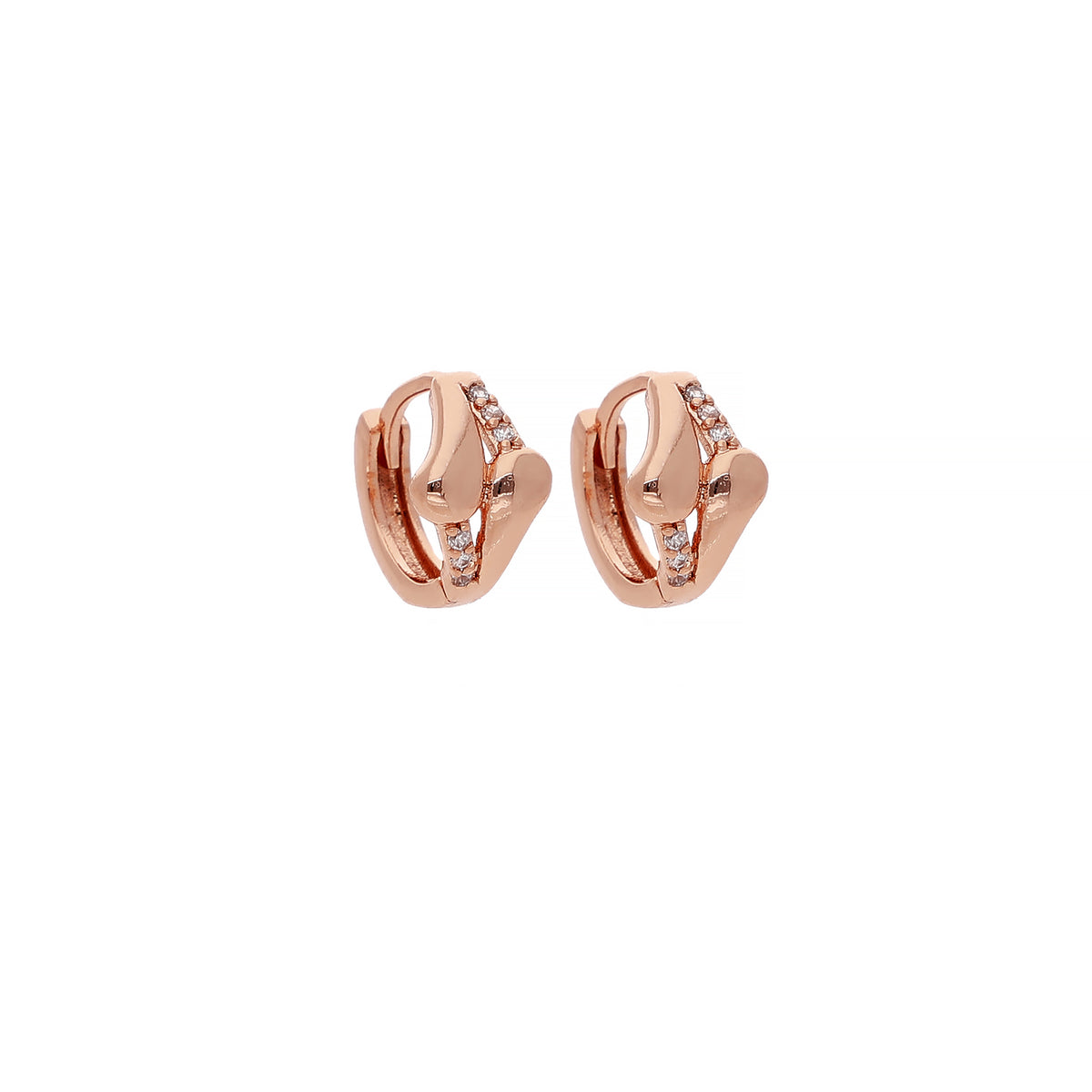 Rose Gold Plated Classic Classic Cubic Zirconia Earrings