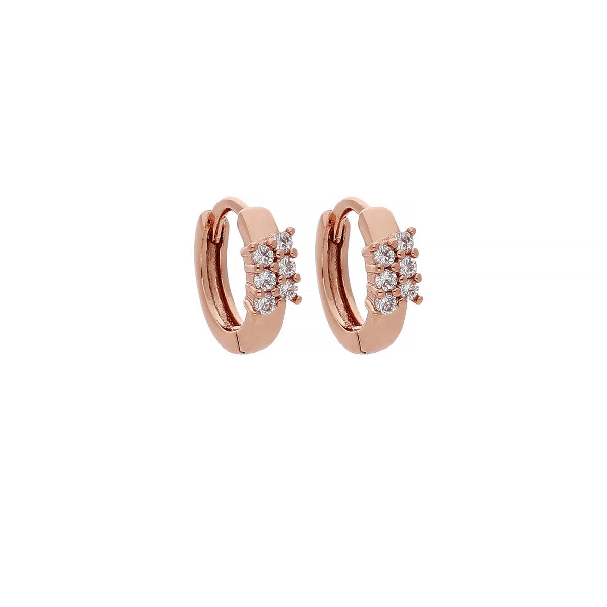 Rose Gold Plated Pretty Cubic Zirconia Earrings