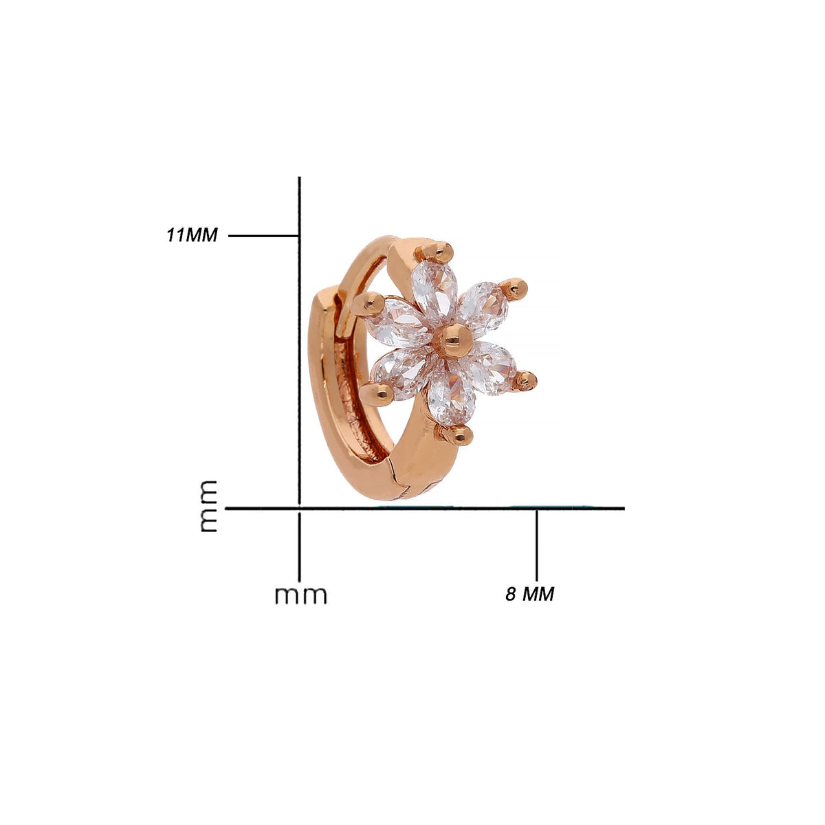 Rose Gold Plated Floral Cluster Stud Earrings
