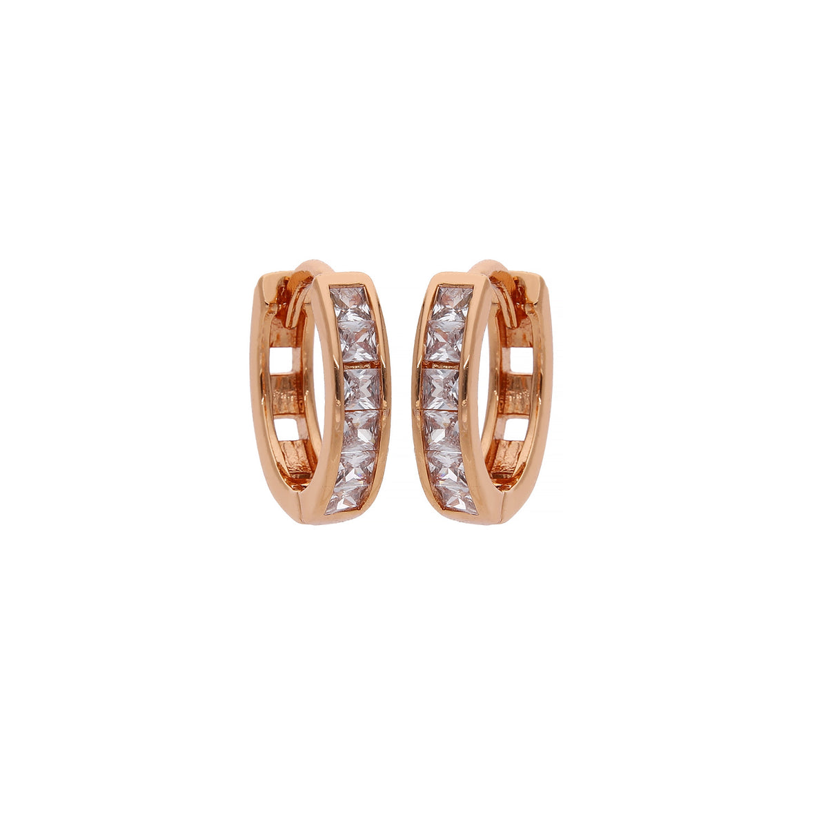 Rose Gold Plated Openwork Hoop Earrings