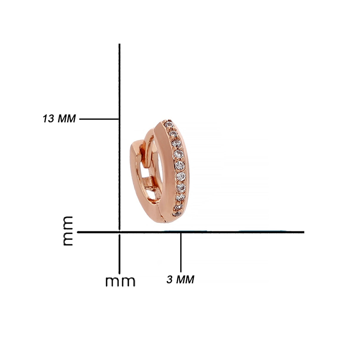 Rose Gold Plated Graceful Cubic Zirconia Hoop Earrings