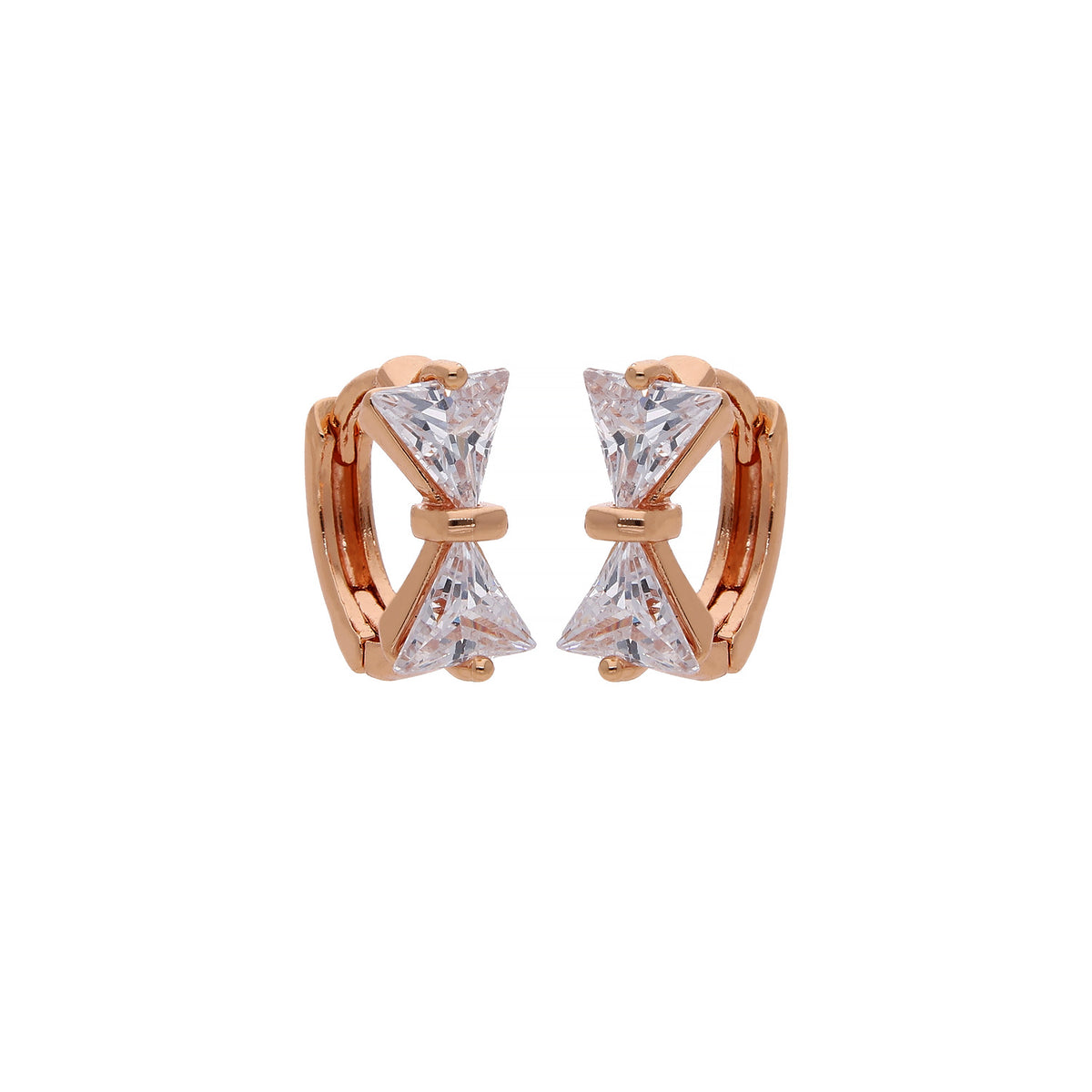 Rose Gold Plated Bow Crystal Stud Earrings