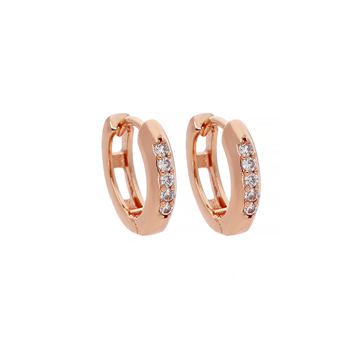 Rose Gold Plated Classic Pretty Cubic Zirconia Earrings