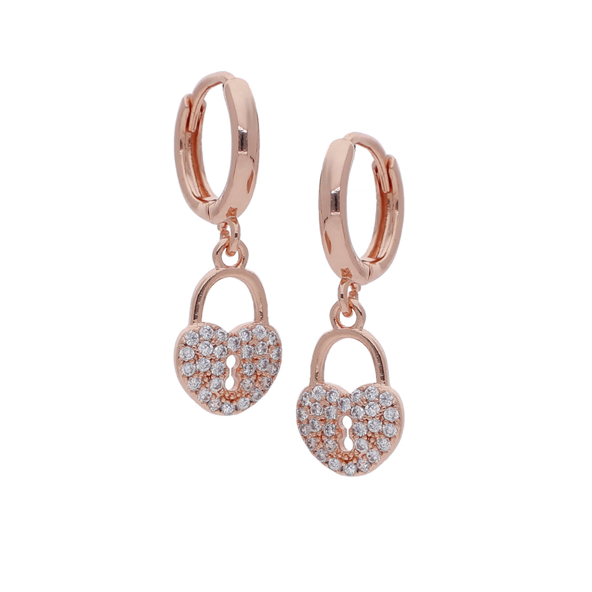 Rose Gold Plated Chic Cubic Zirconia Earrings