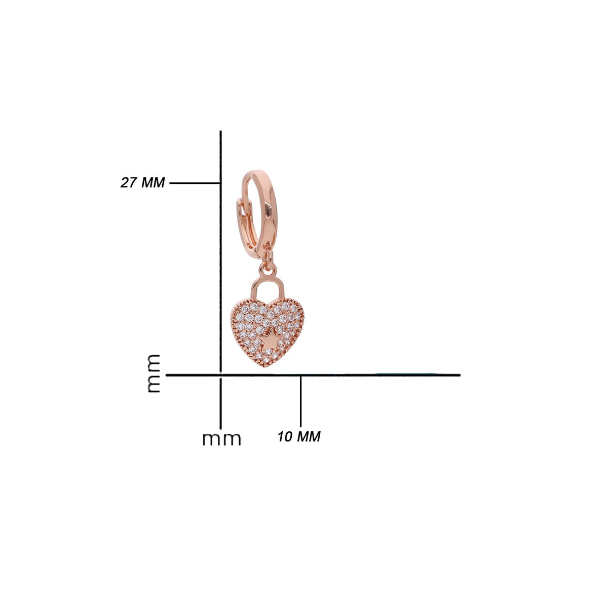 Rose Gold Plated Classic Sparkling Cubic Zirconia Earrings