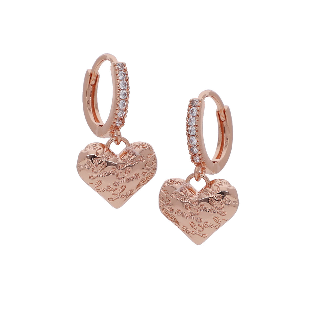 Rose Gold Plated Graceful Cubic Zirconia Earrings