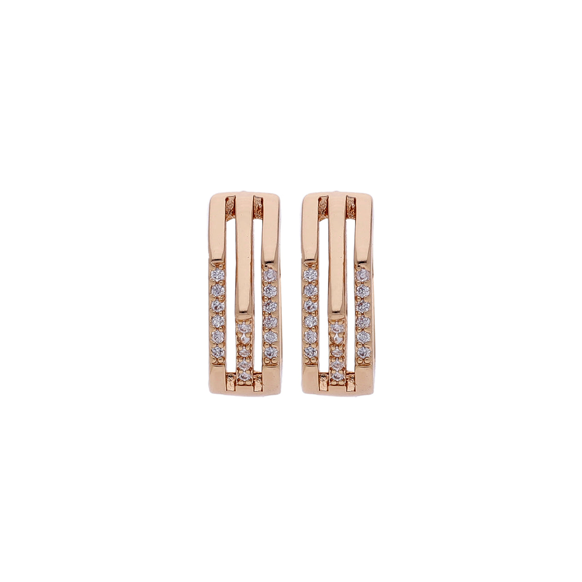 Geometric Crystal Hoop Earring