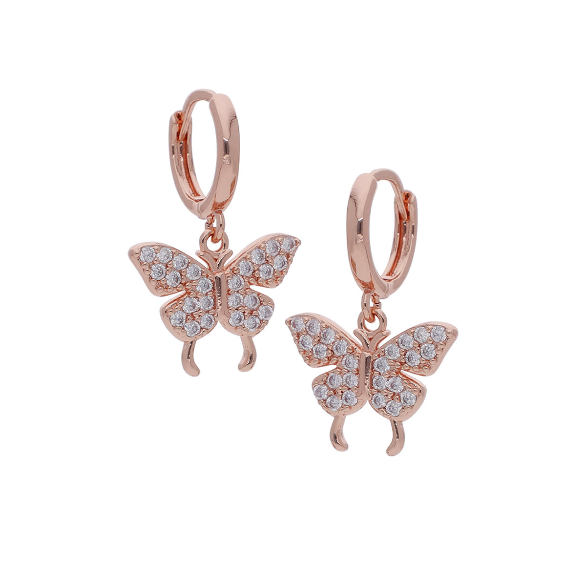 Rose Gold Plated Classic Everyday Cubic Zirconia Earrings
