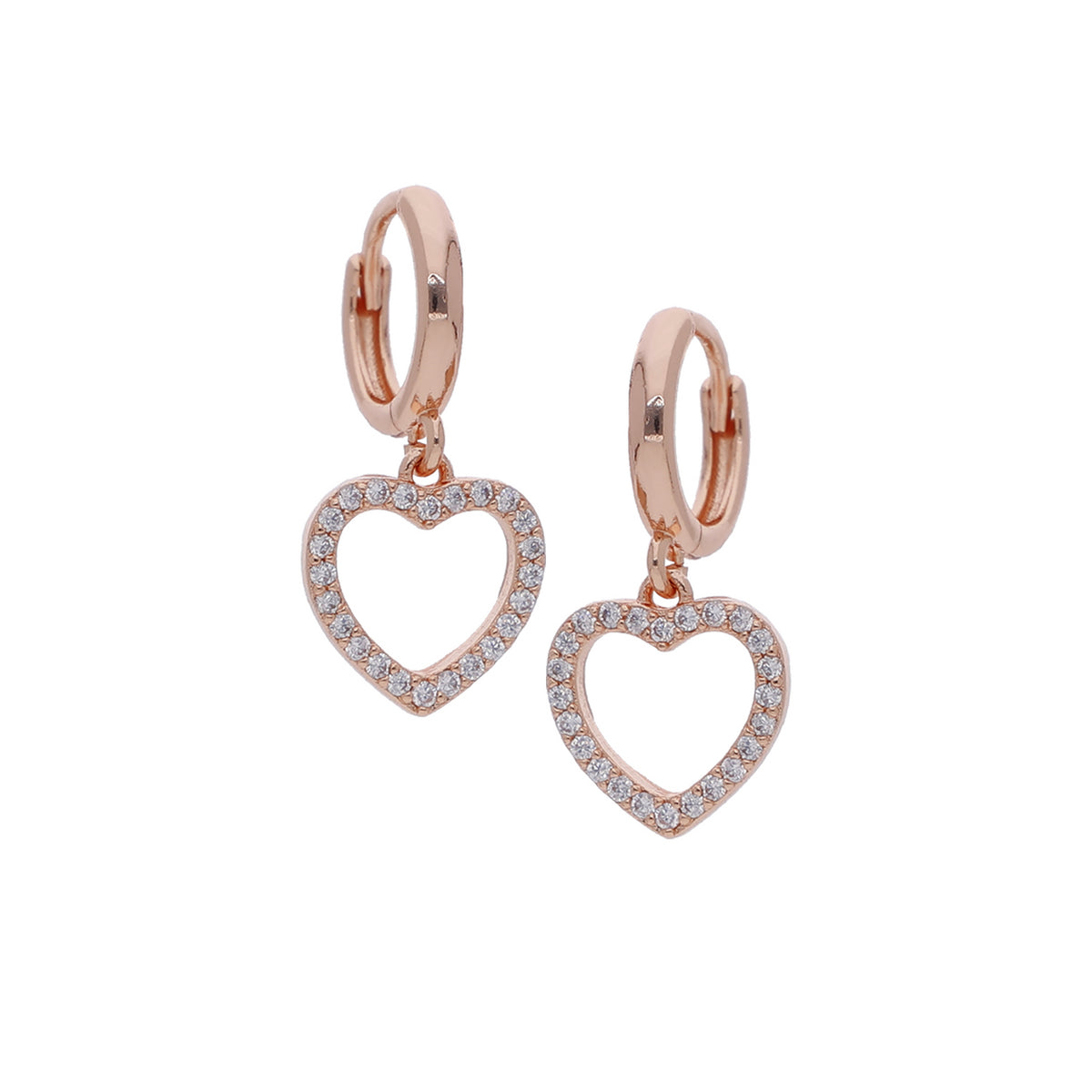 Rose Gold Plated Pretty Classic Cubic Zirconia Earrings