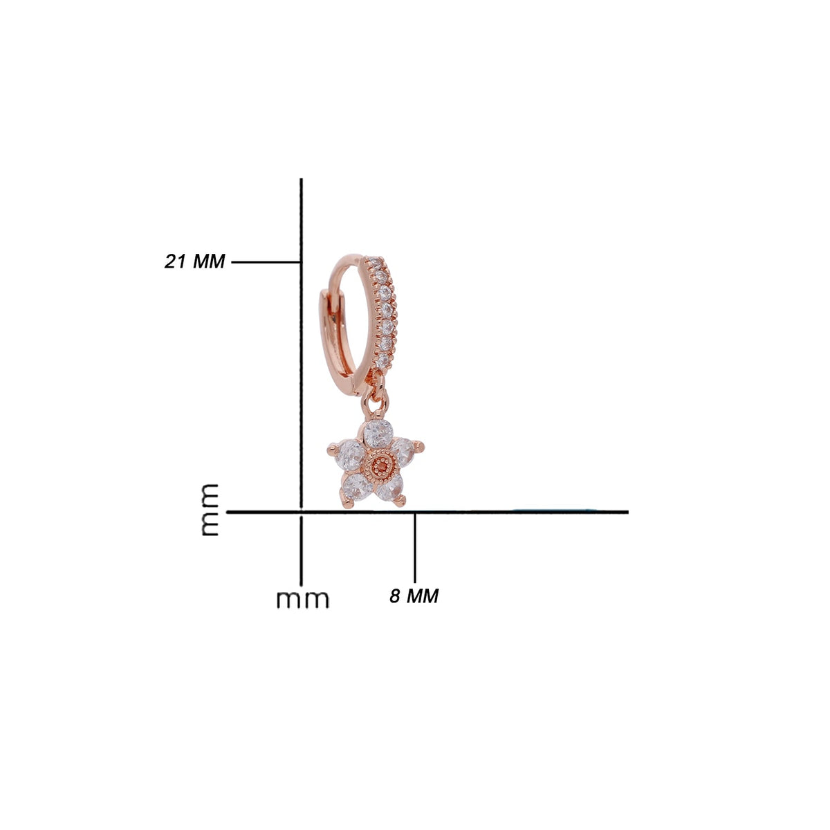 Rose Gold Plated Dainty Pretty Cubic Zirconia Earrings