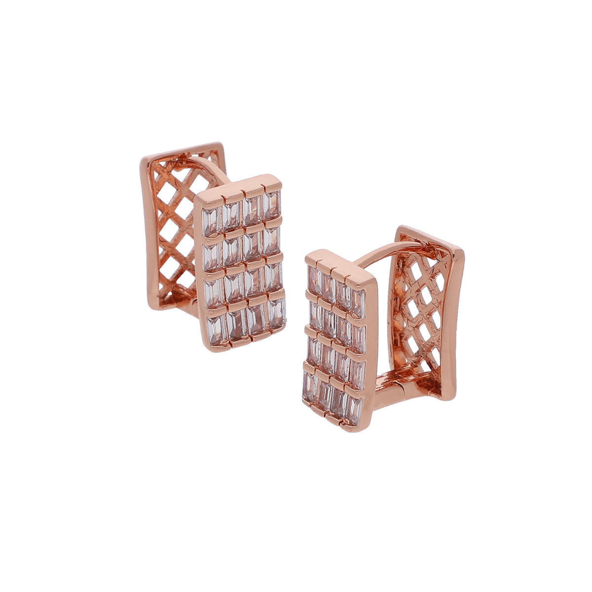 Rose Gold Plated Classic Statement Earrings