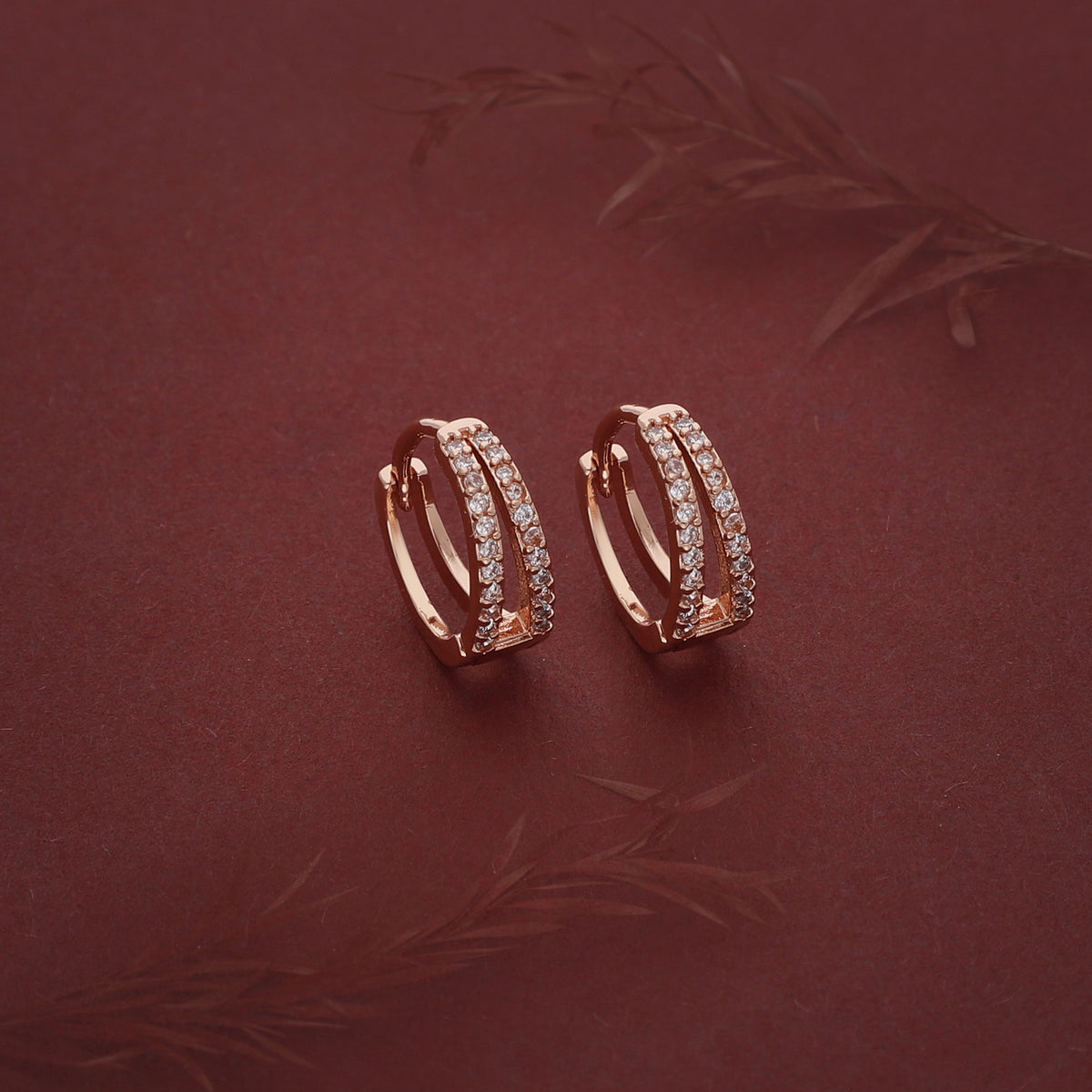 Crystal Edge Hoop Earring