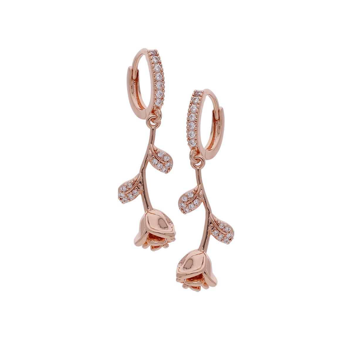 Rose Gold Plated Dainty Cubic Zirconia Earrings