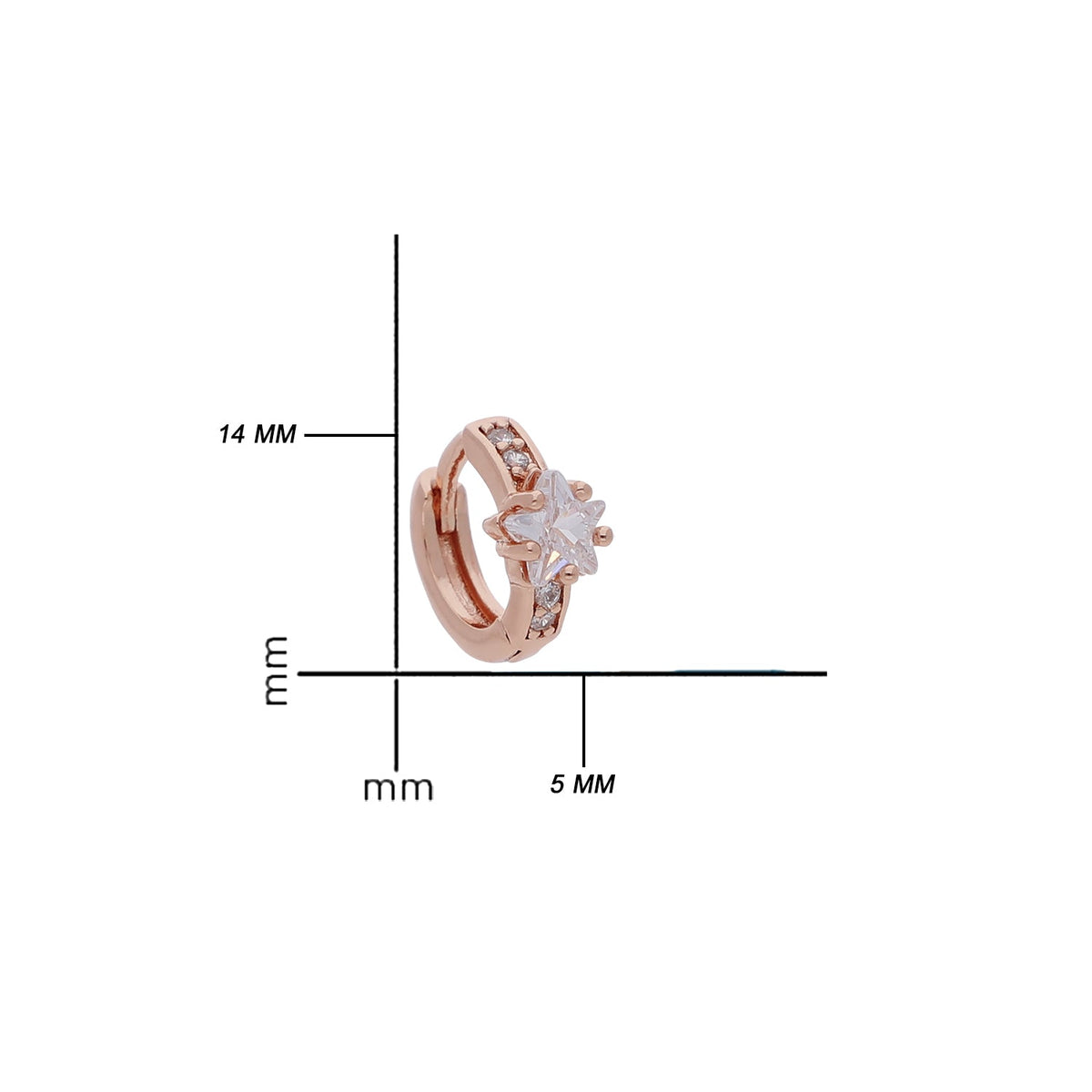 Rose Gold Plated Dainty Modern Cubic Zirconia Earrings
