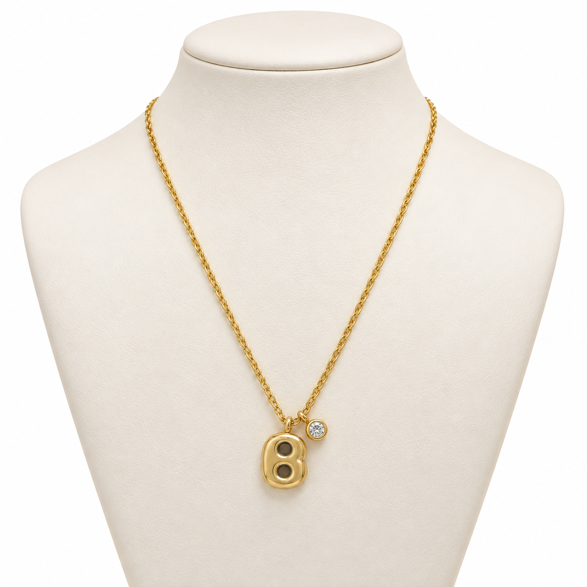 Gold Plated Double Circle Pendant Necklace