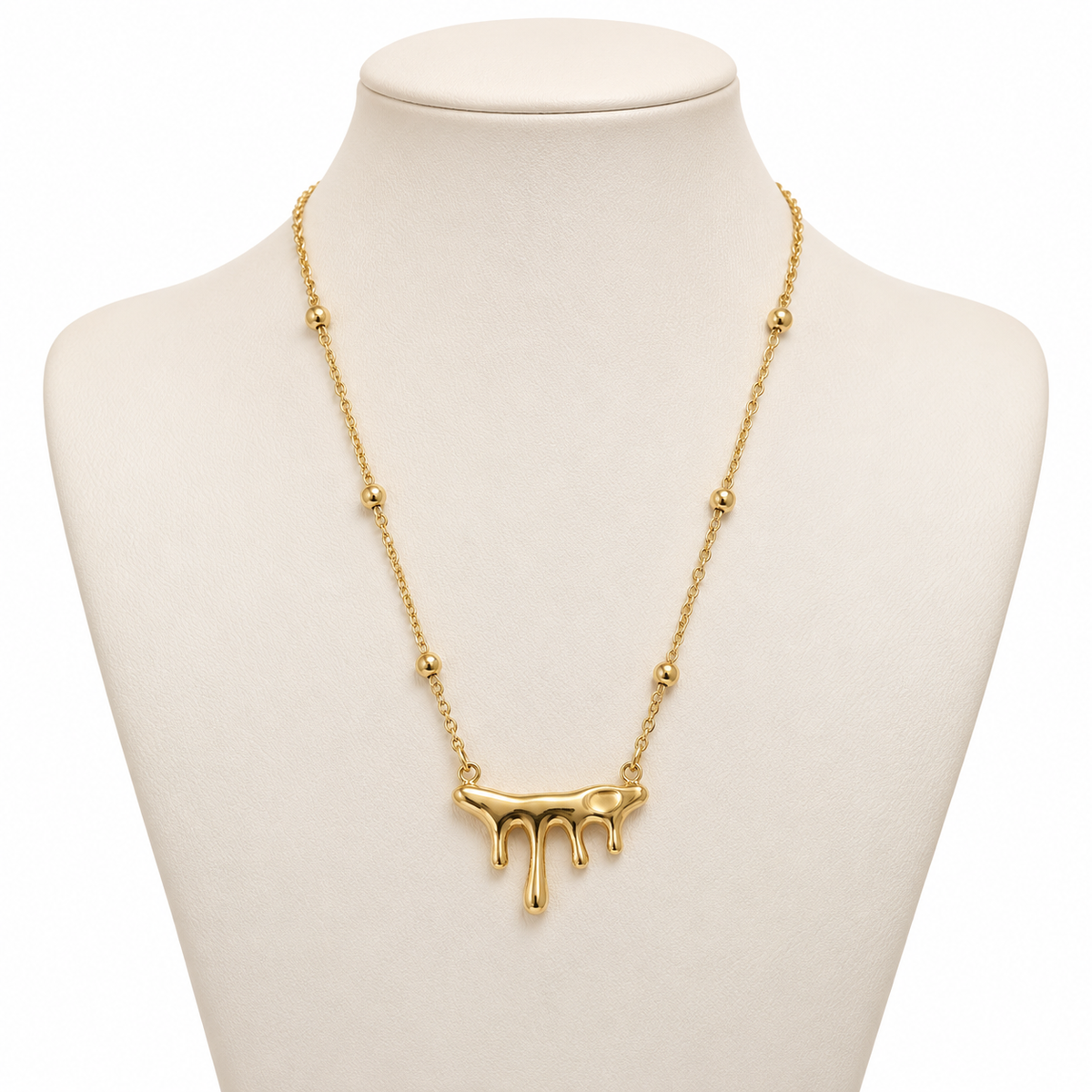 Gold Plated Layered Beaded Necklace