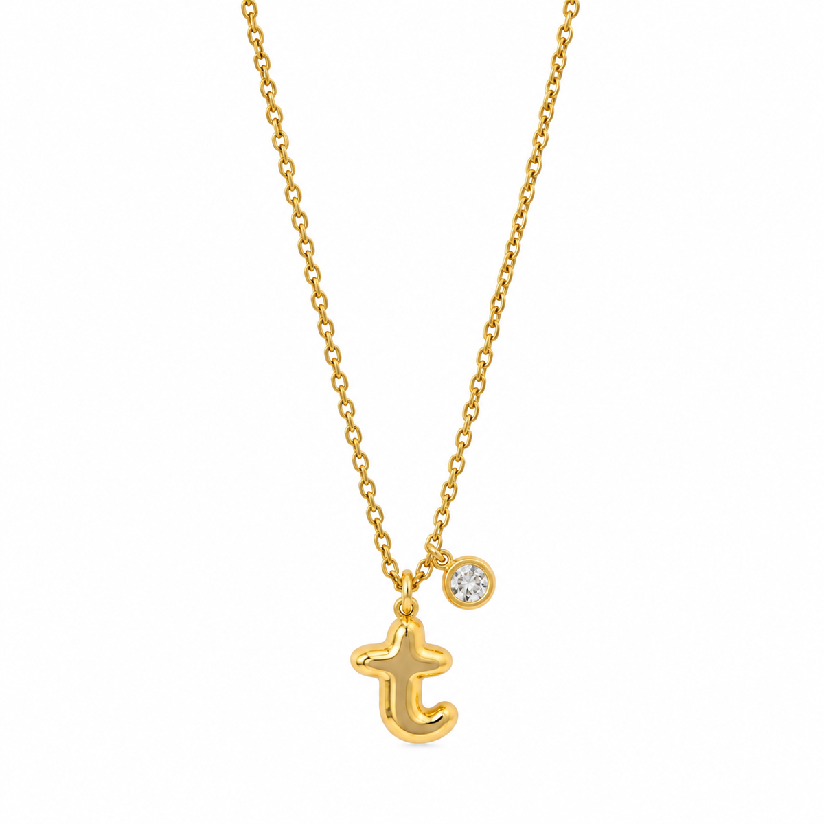 Gold Plated Cross Charm Necklace