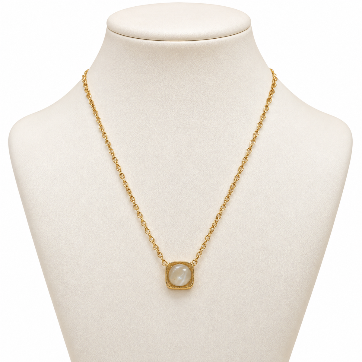 Gold Plated Round Pendant Necklace