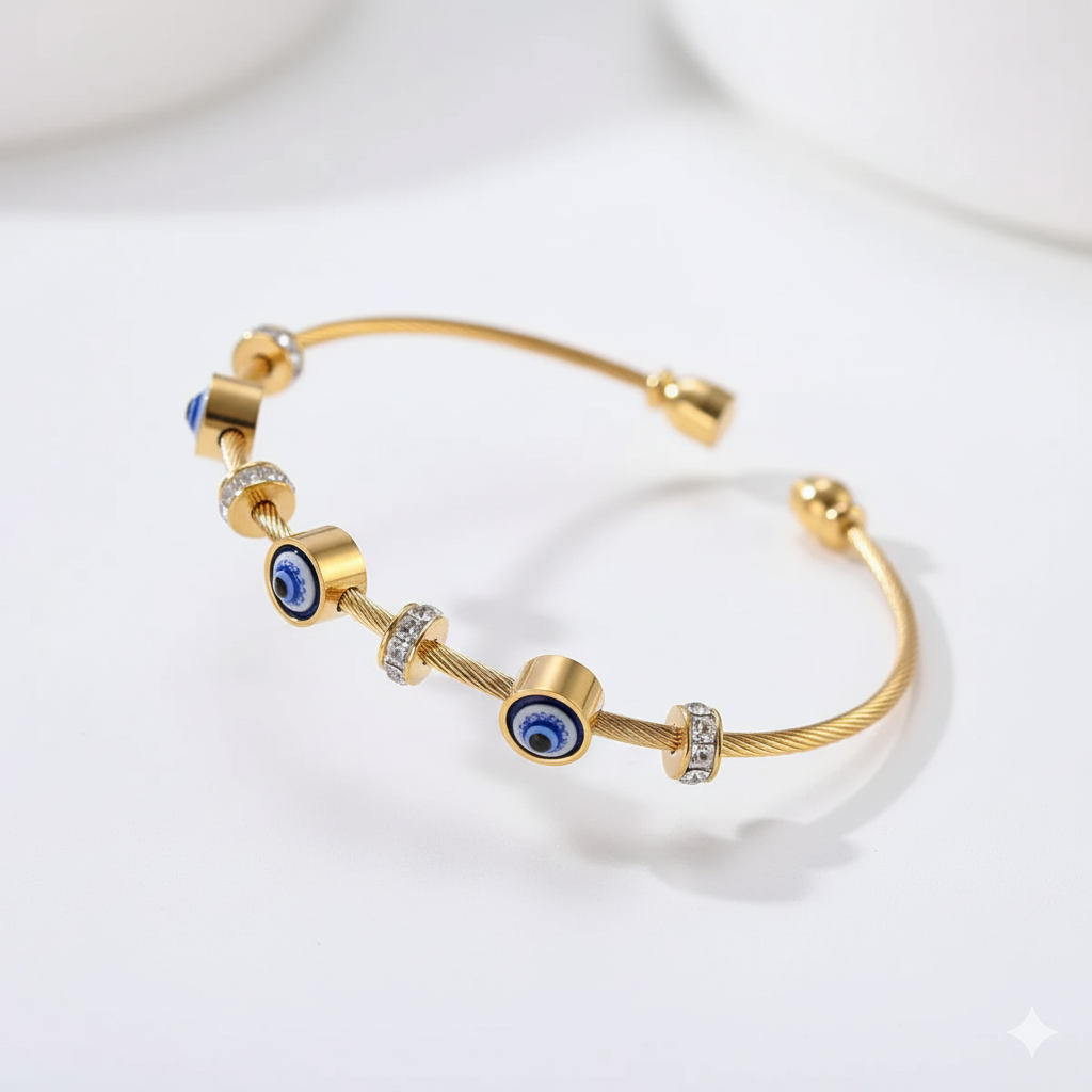 Gold Plated Blue Stone Bracelet