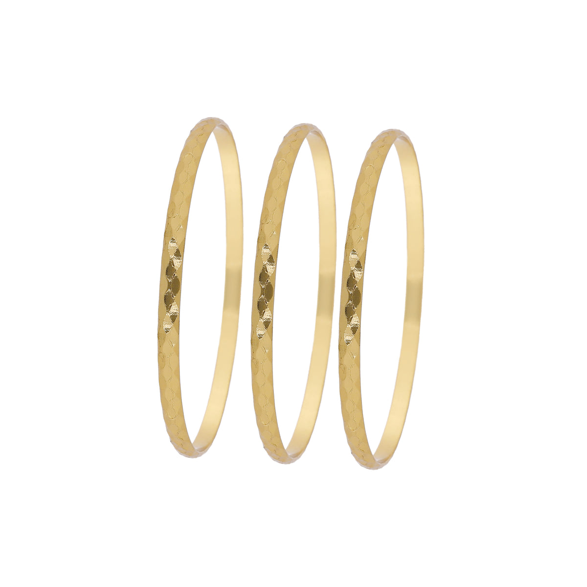 Gold Tone Triple Oval Bangle Set