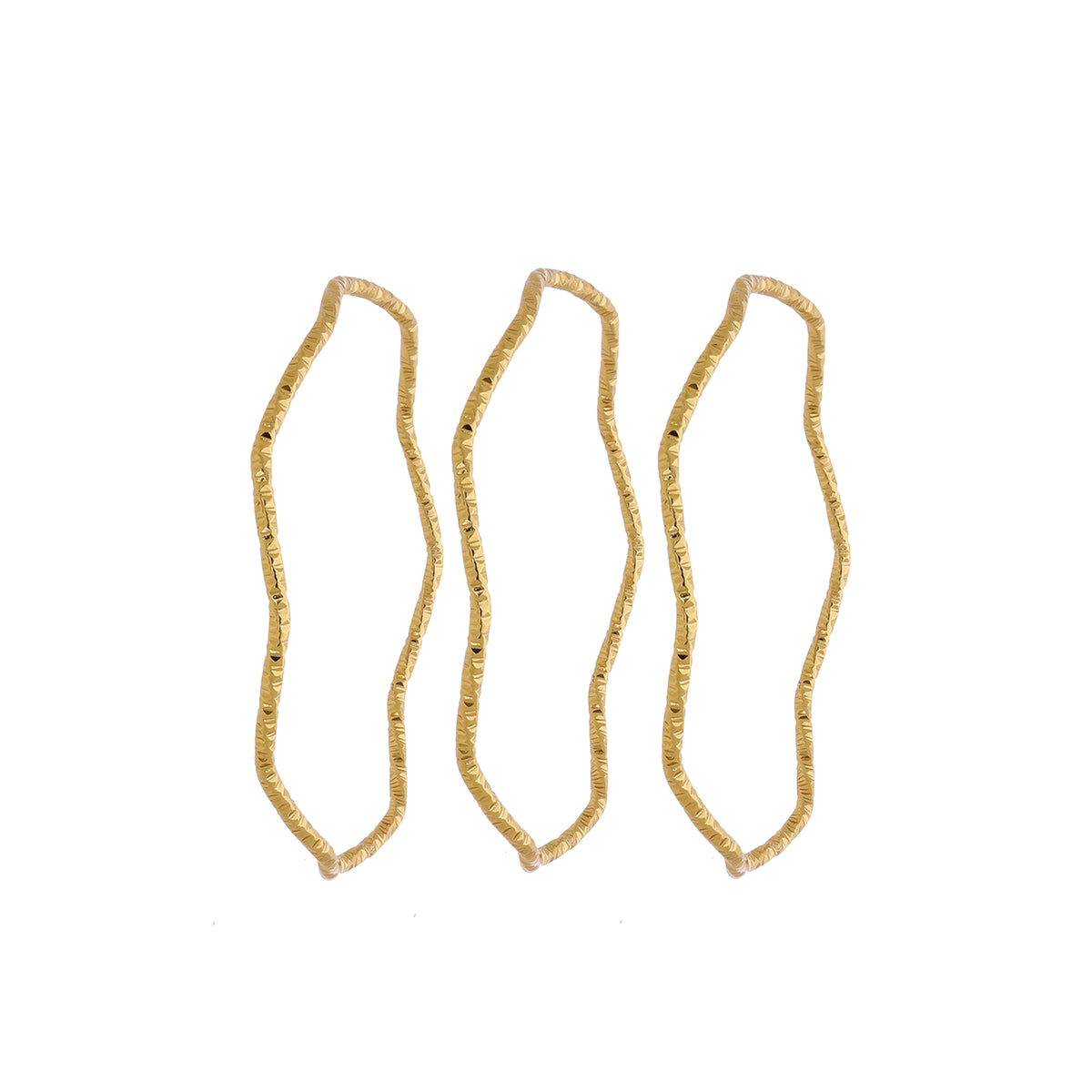 Gold Tone Wavy Link Bangle Set