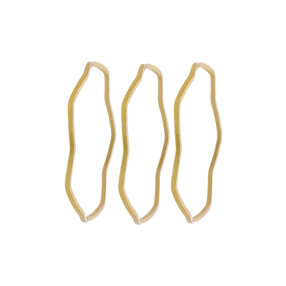 Gold Tone Slim Wavy Bangle Set