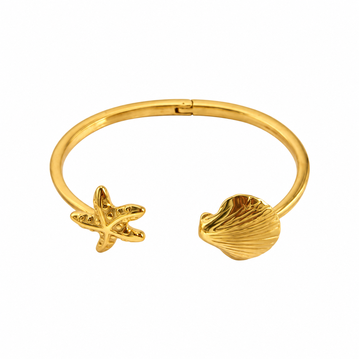 Gold Plated Leaf Cuff Bracelet