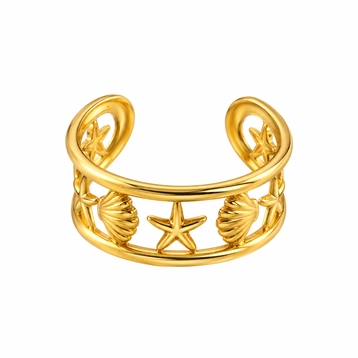 Gold Plated Star Cuff Bracelet
