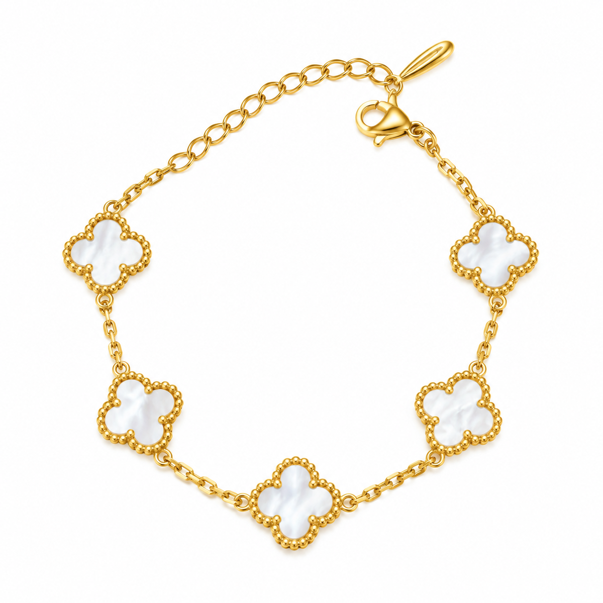 Gold Plated Black Floral Bracelet