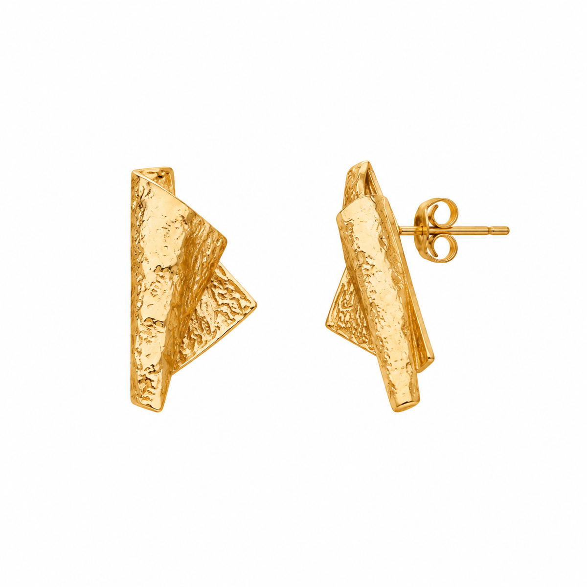 Gold Plated Geometric Stud Earrings